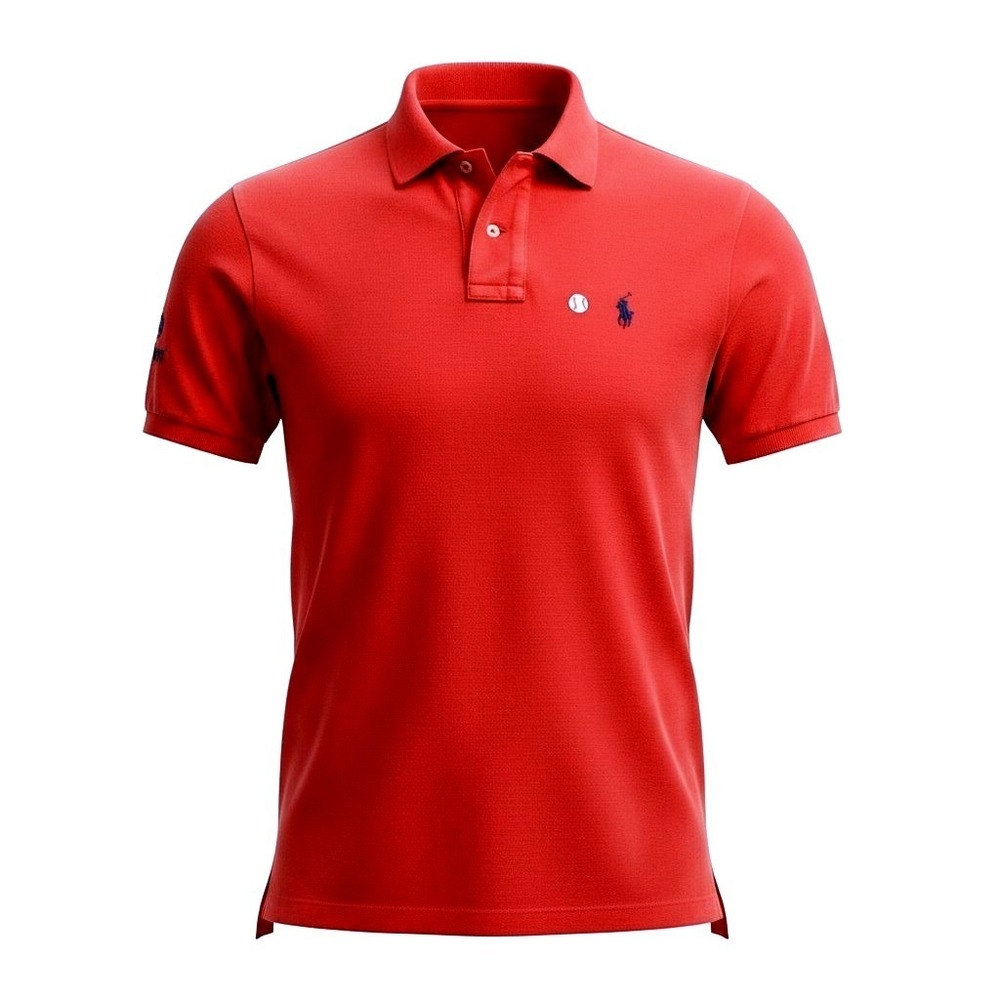 Polo Ralph Lauren US Open Polo Mens Large Red Tennis Sportswear Short Sleeve